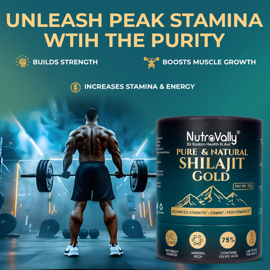 NutroVally Gold Shilajit/Shilajeet Resin – Pure Himalayan Shilajit for Energy, Strength & Stamina - 20g