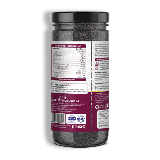 NutroVally Raw Basil Seeds | Tukmaria Seeds | Sabja Seeds