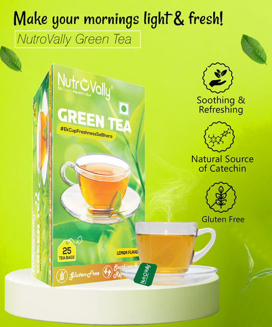 NutroVally Green Tea Lemon 75 Tea Bags - COMBO PACK