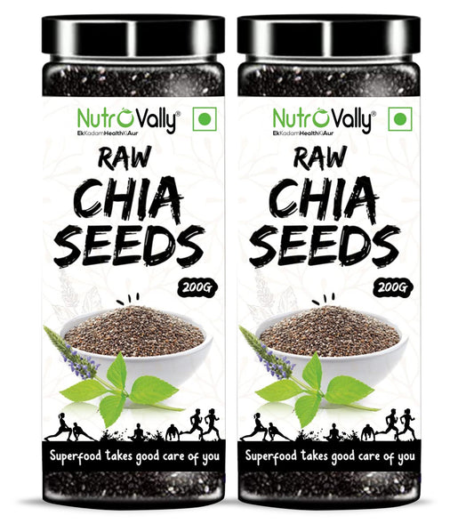 NutroVally Chia Seeds Loaded with Omega 3 & Calcium - Pack Of 2