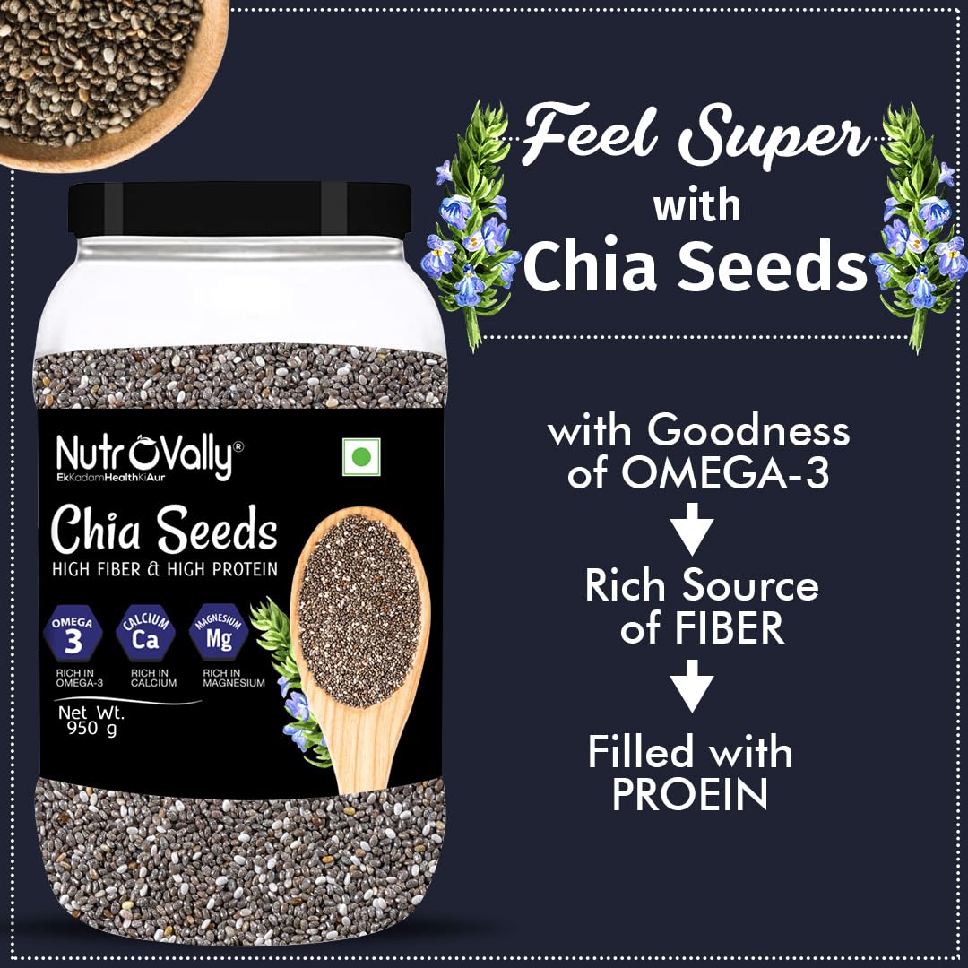NutroVally Raw Chia Seeds - 950gm