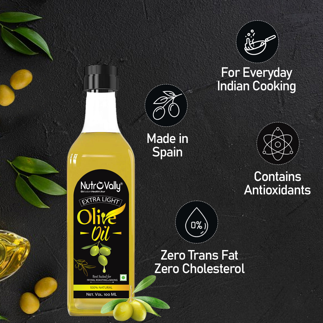 NutroVally Extra Light Olive Oil, Ideal for Everyday Indian Cooking & Deep Frying