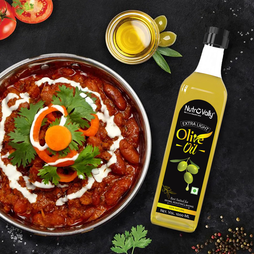 NutroVally Extra Light Olive Oil, Ideal for Everyday Indian Cooking & Deep Frying