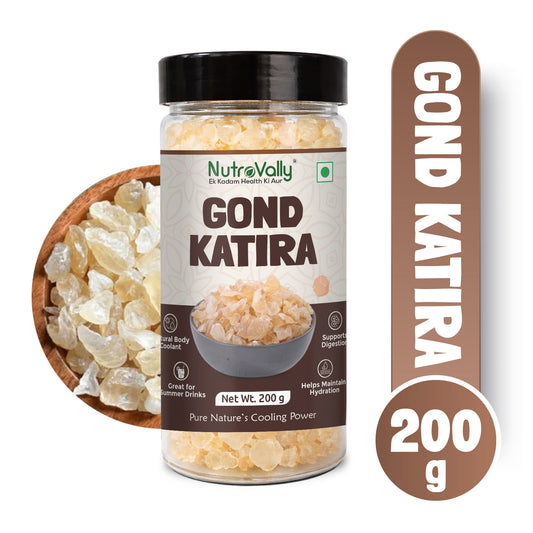 NutroVally Premium Gond Katira (Tragacanth Gum) – Natural Cooling Edible Gum | Pure & Unprocessed | Summer Superfood
