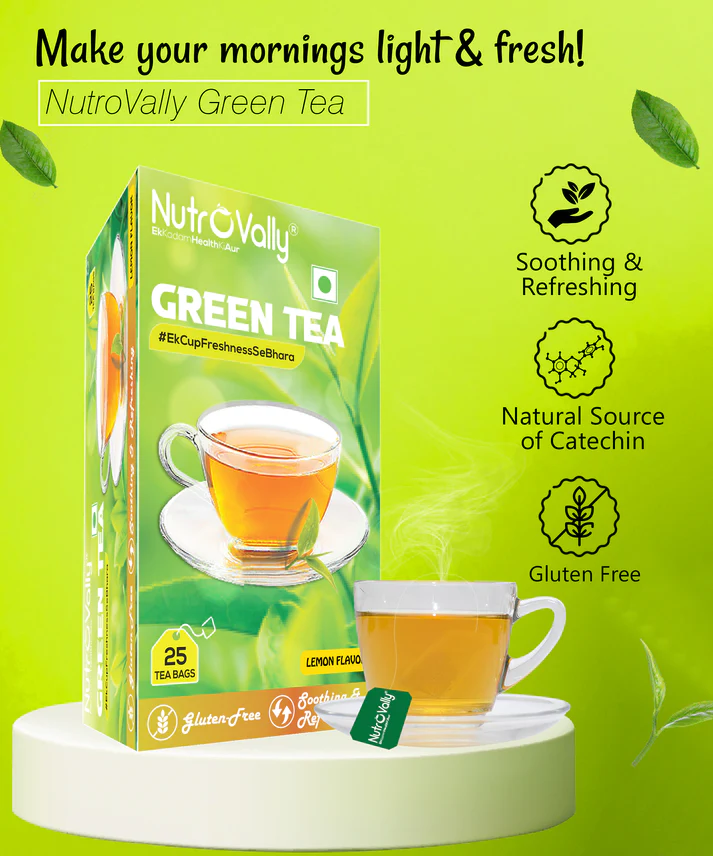 NutroVally Green Tea Lemon 50 Tea Bags - COMBO PACK
