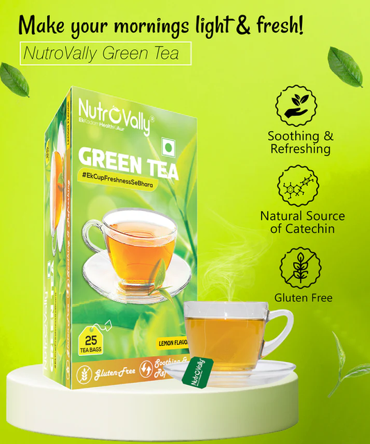 NutroVally Green Tea Lemon 50 Tea Bags -  COMBO PACK