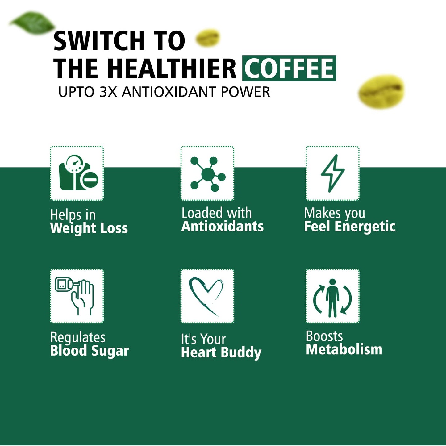 NutroVally Unroasted Arabica Green Coffee Beans Powder