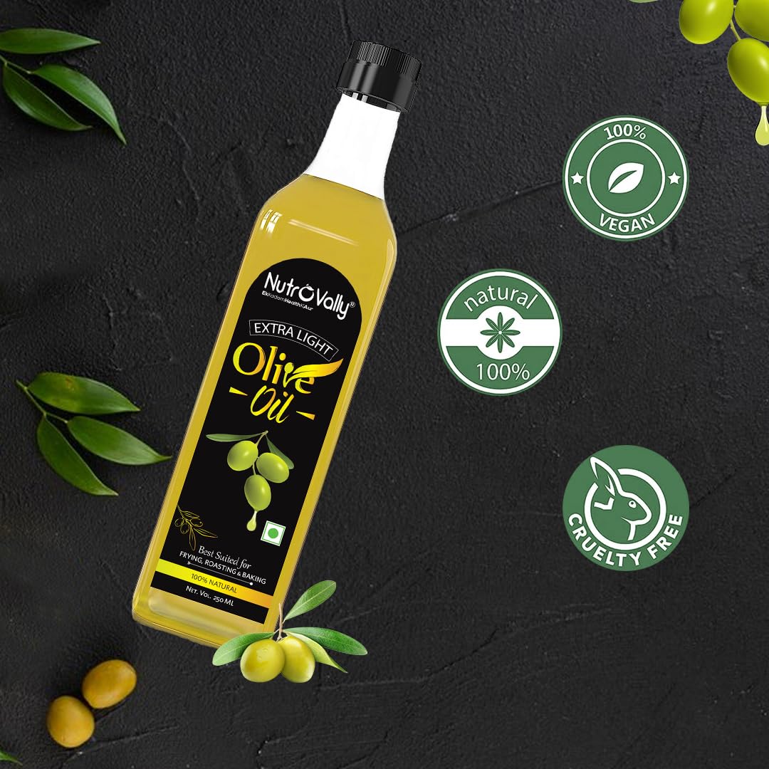 NutroVally Extra Light Olive Oil, Ideal for Everyday Indian Cooking & Deep Frying