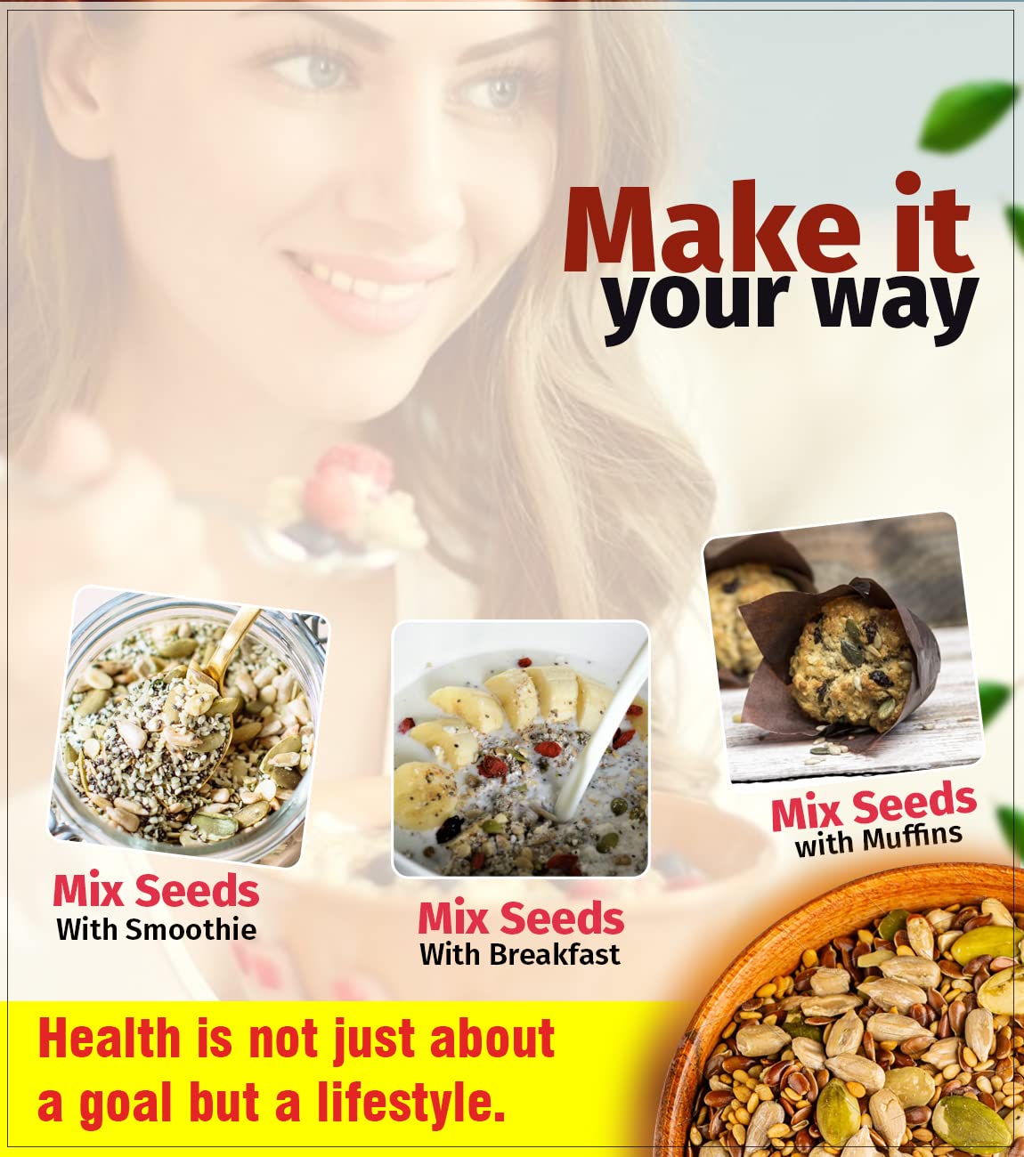 NutroVally Raw Mix Seeds for Weight Loss 5 in 1 Seeds - 200gm