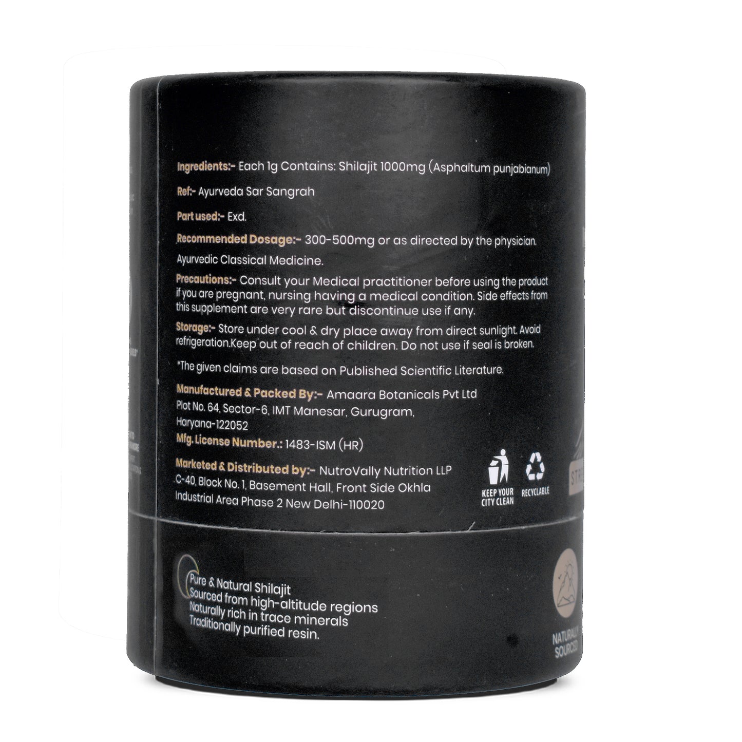 NutroVally Original Himalayan Shilajit/Shilajeet Resin- 20g