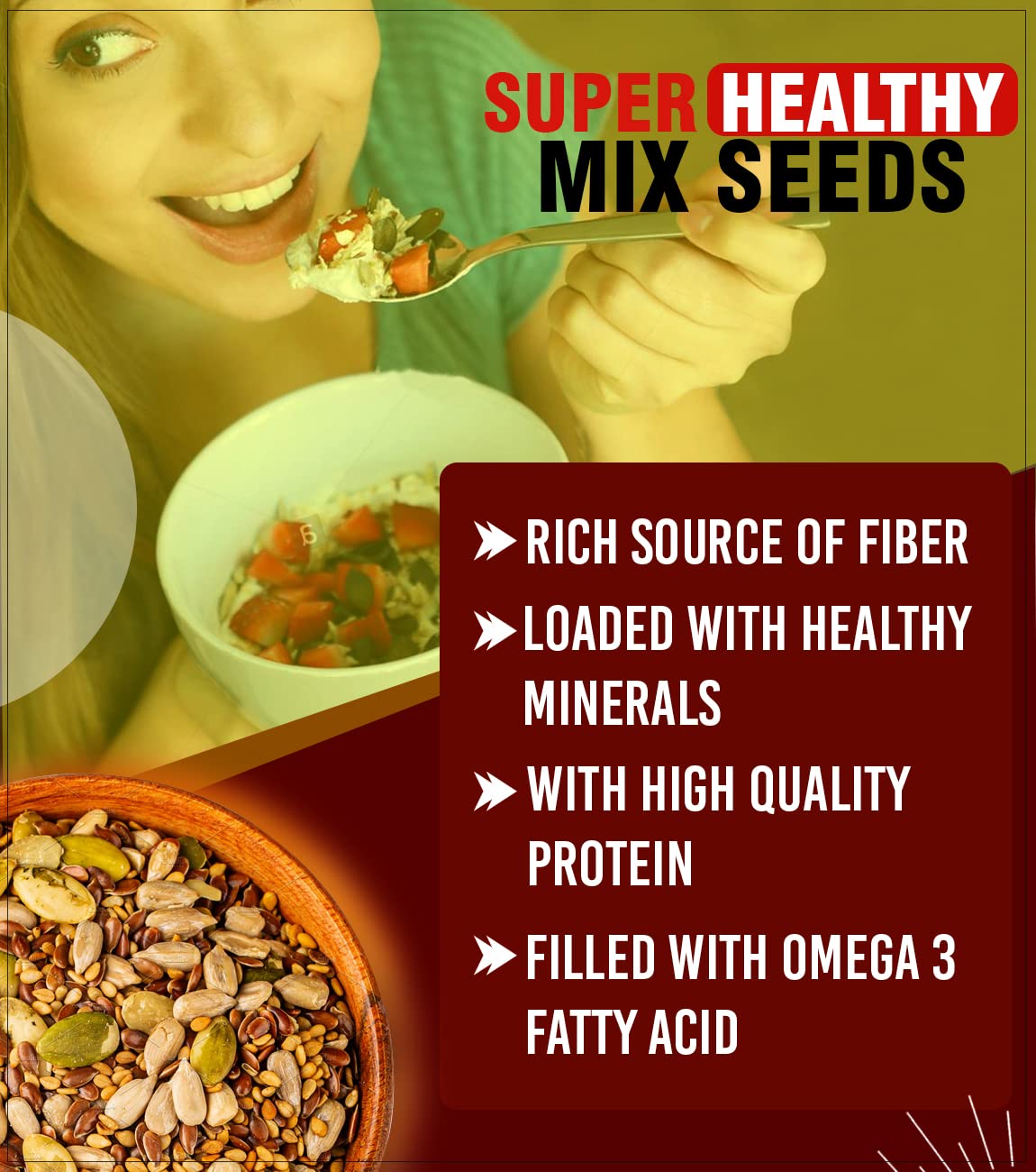 NutroVally Raw Mix Seeds for Weight Loss 5 in 1 Seeds - 200gm