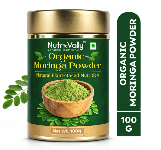 NutroVally Organic Moringa Powder 100g | Pure Moringa Leaf Powder | Natural Superfood | Rich in Vitamins, Antioxidants & Iron | Plant-Based Nutrition