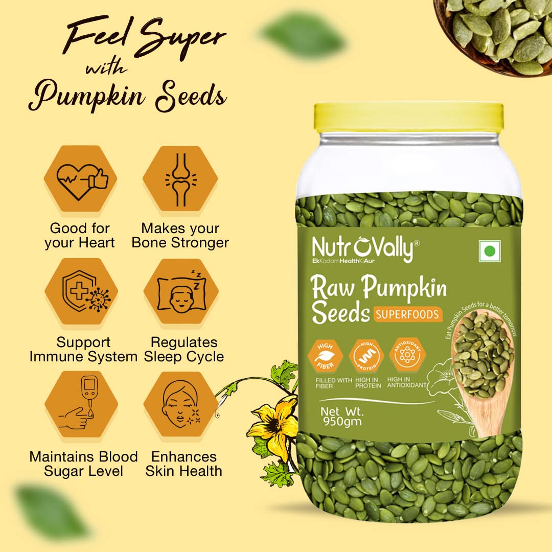 NutroVally Pumpkin Seeds Loaded with Fiber and Zinc - 950g