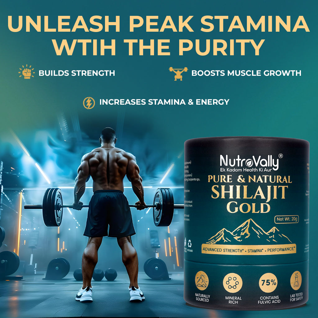 NutroVally Gold Shilajit/Shilajeet Resin – Pure Himalayan Shilajit for Energy, Strength & Stamina - 20g