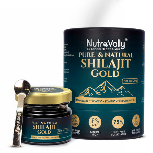 NutroVally Gold Shilajit/Shilajeet Resin – Pure Himalayan Shilajit for Energy, Strength & Stamina - 20g