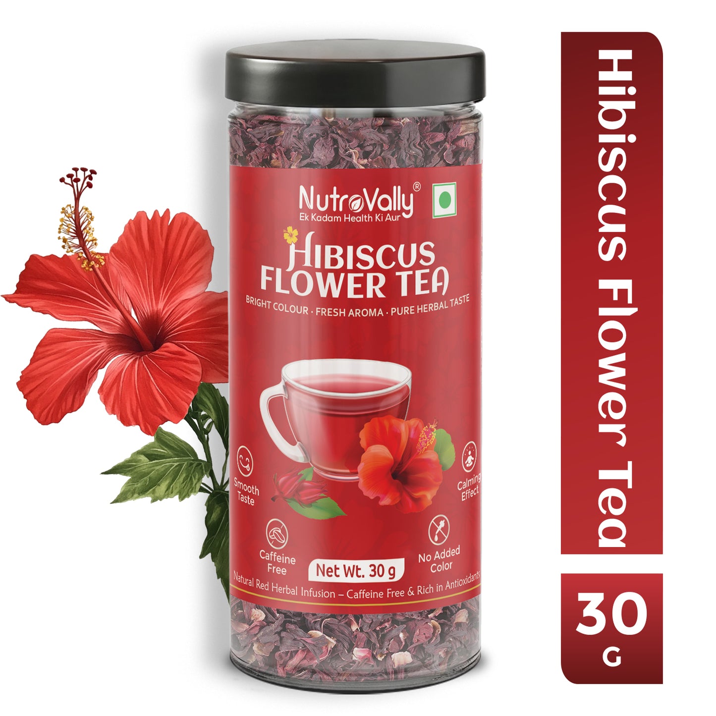 NutroVally Hibiscus Flower Tea – Natural Refreshing Herbal Tea