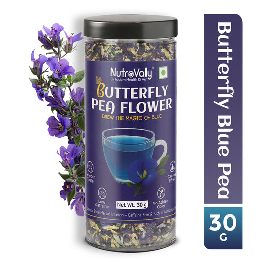 NutroVally Butterfly Pea Tea – Caffeine-Free Herbal Blue Tea