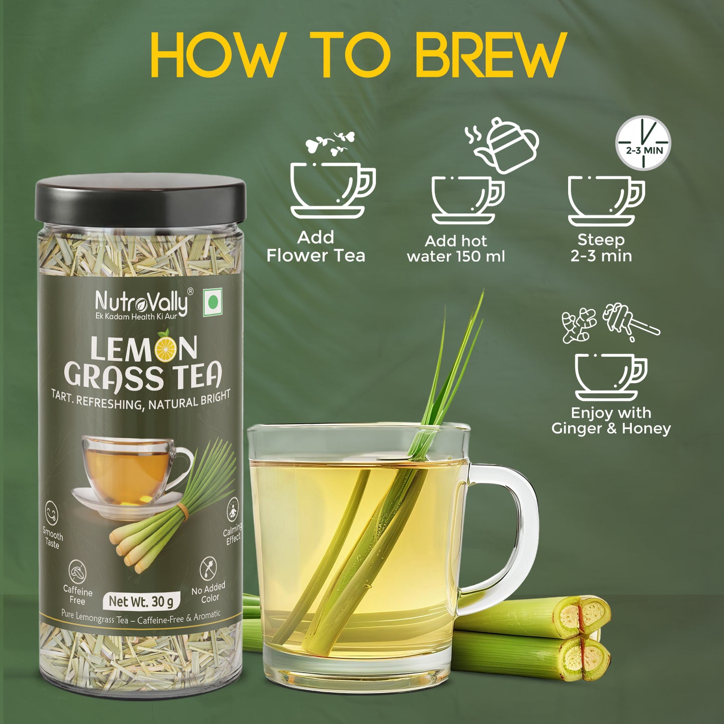 NutroVally Lemongrass Tea – Natural Refreshing Herbal Tea