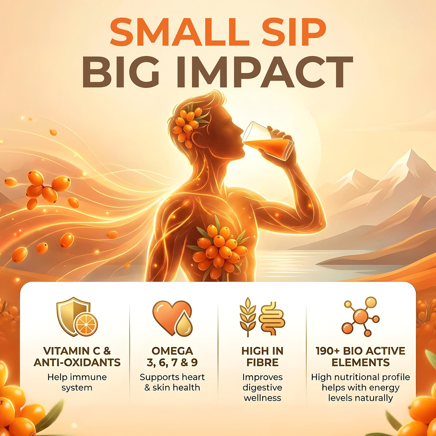 NutroVally Sea Buckthorn – Natural Vitamin C Rich Superfood for Immunity & Skin Health