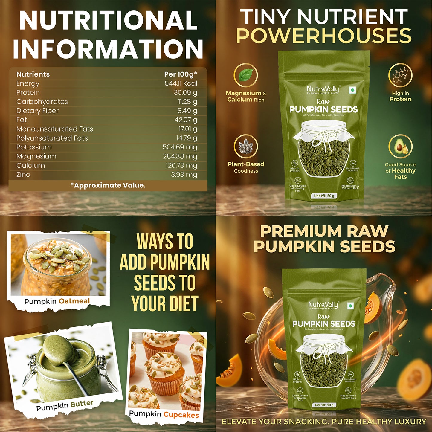 NutroVally Raw Super Seeds Combo Pack 250g | Chia Seeds, Flax Seeds, Pumpkin Seeds, Sunflower Seeds & Watermelon Seeds | High Protein, High Fiber, Omega 3 Rich | Healthy Snack | Weight Management | Immunity & Fitness Food