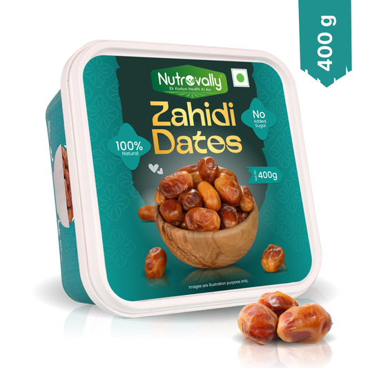 NutroVally Premium Zahidi Dates | High-Fiber Superfood for Bone Health & Wellness Dates  (400 g)