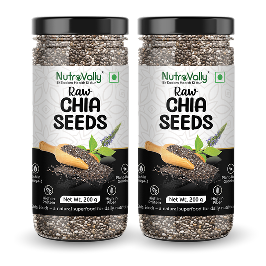 NutroVally Chia Seeds Loaded with Omega 3 & Calcium - Pack Of 2