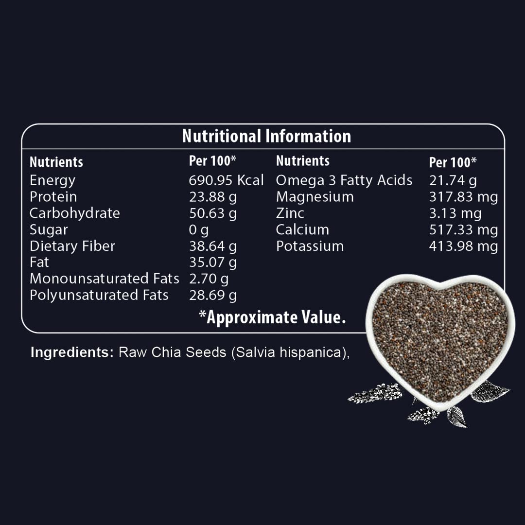 NutroVally Raw Chia Seeds - 950gm