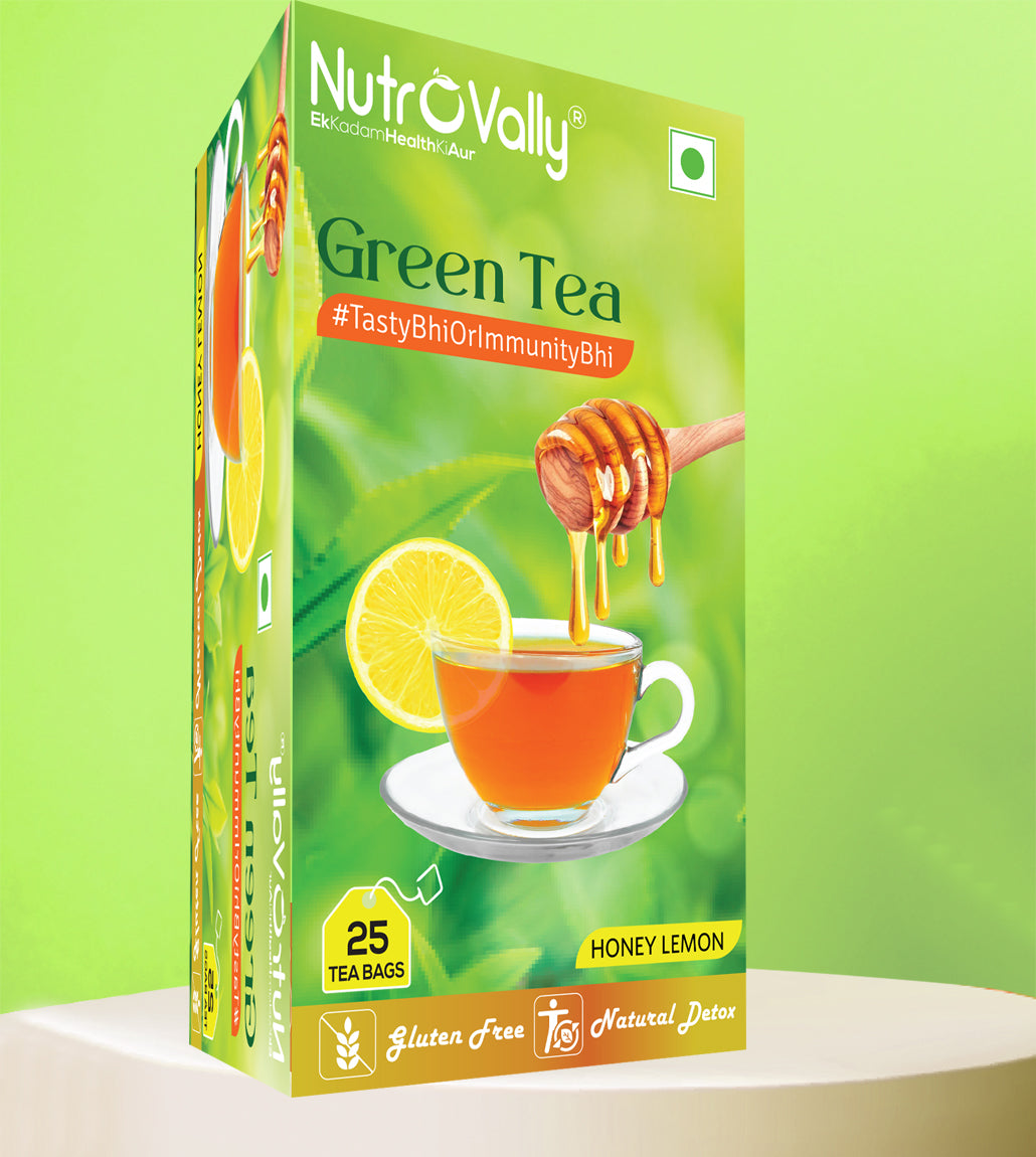 NutroVally Green Tea Bag Honey Lemon Flavor Tea Bags