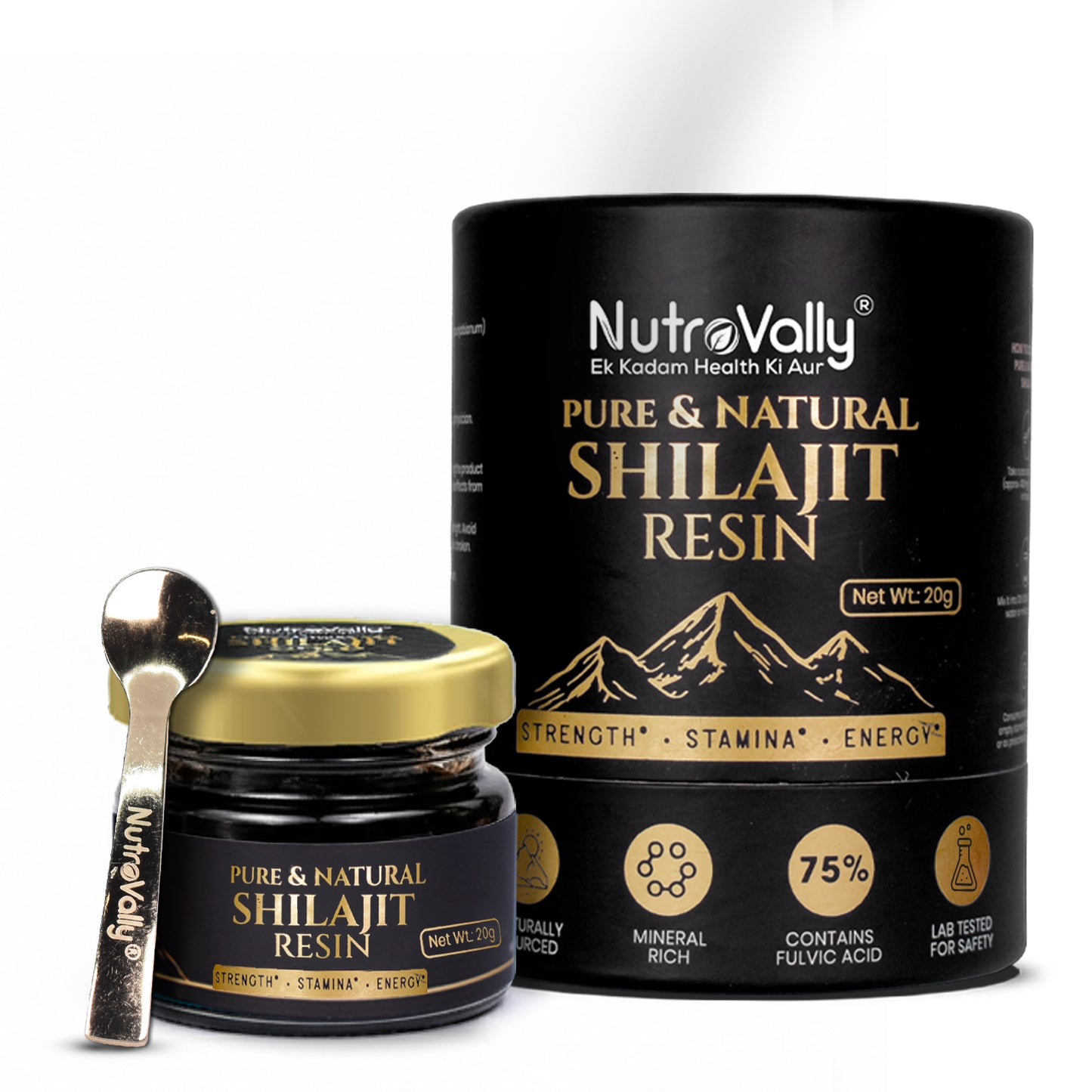 NutroVally Original Himalayan Shilajit/Shilajeet Resin- 20g