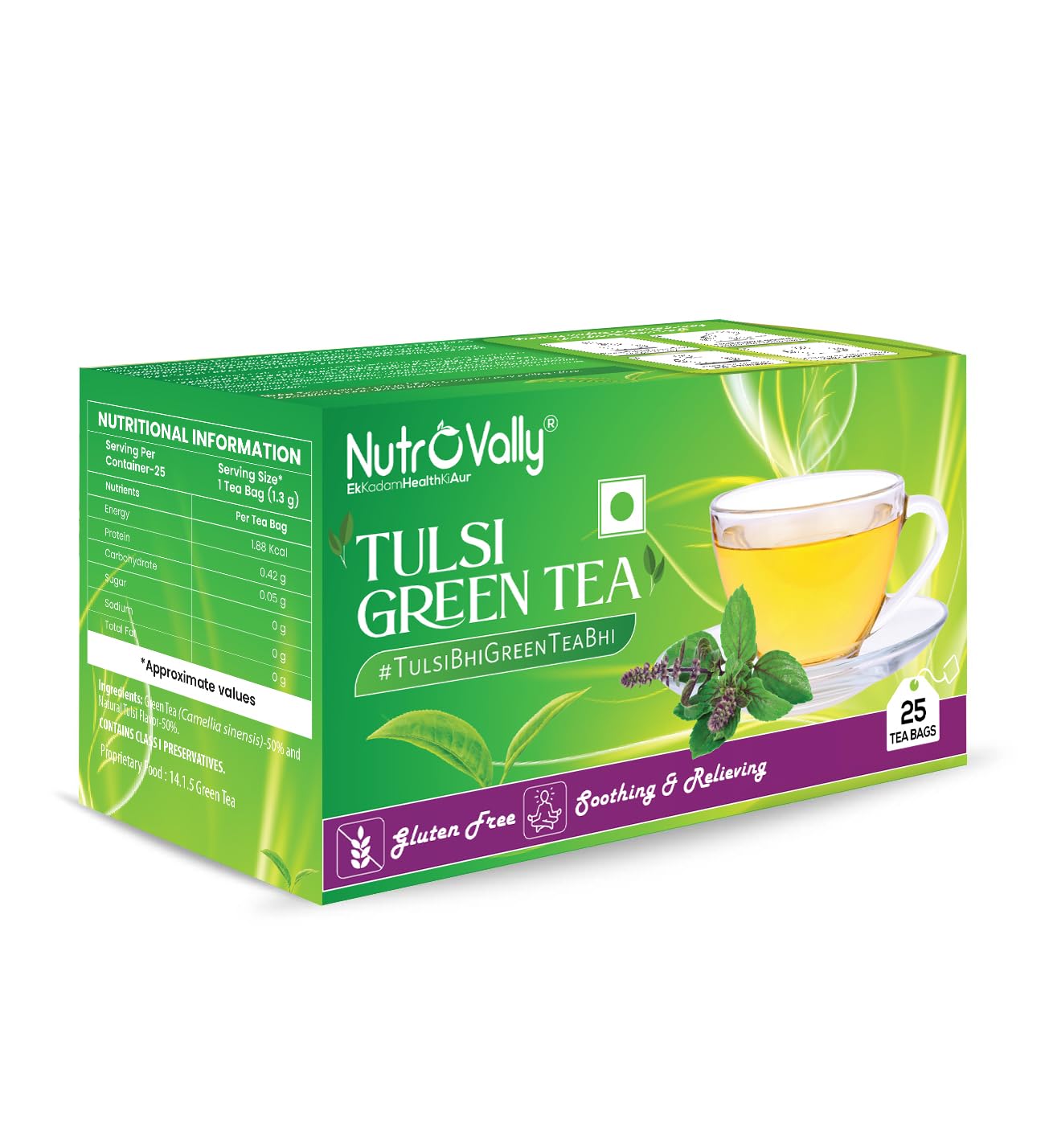 NutroVally Tulsi Green Tea Bags Sachet