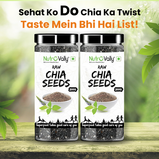 NutroVally Chia Seeds Loaded with Omega 3 & Calcium - Pack Of 2
